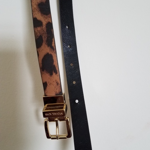 Micheal Kors 2-in-1 leather belt XS Black-Leopard - Picture 5 of 6